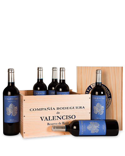 Caisse bois d’origine 6 bouteilles Valenciso Premium Rioja Reserva 2016