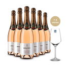 6 bouteilles + 6 verres : Hommage Crémant de Loire Rosé Brut
