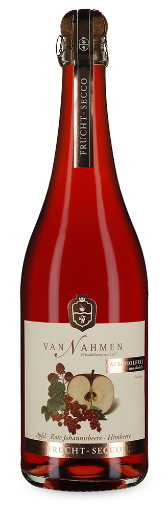 Vin pétillant Secco pomme-groseille rouge-framboise sans alcool