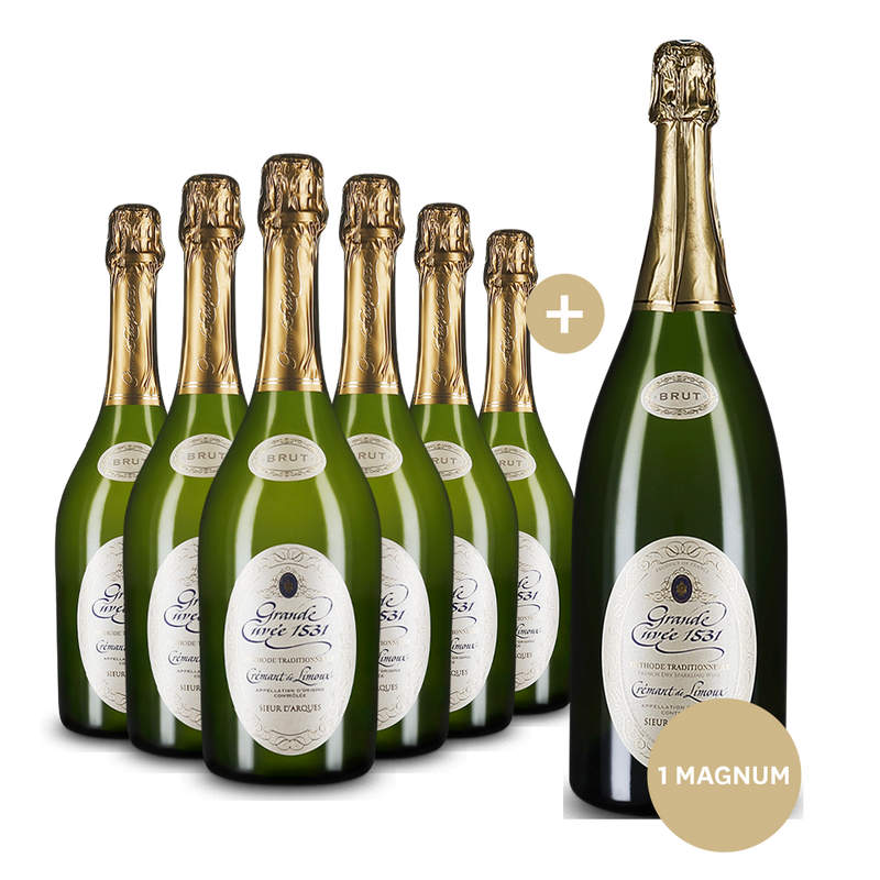 Offre 6 bouteilles Sieur d’Arques Grande Cuvée 1531 de Aimery Crémant de Limoux Brut + magnum offert