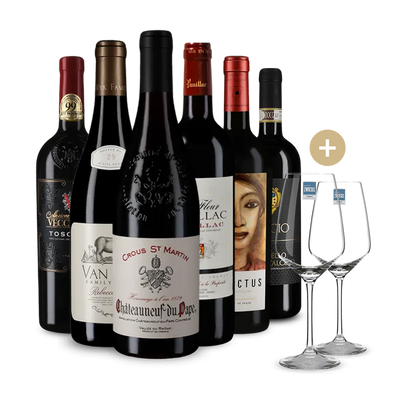 Offre 6 bouteilles : vins des jours de fêtes + 2 verres