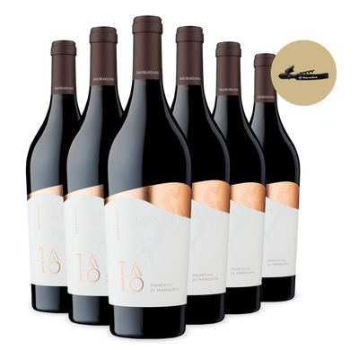 6x Talò primitivo di Manduria 2023 + couteau de sommelier hybride Wine In Black